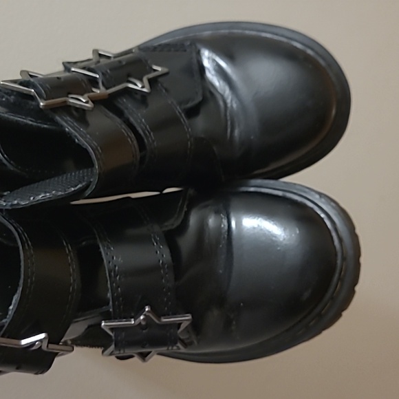 Dr. Martens Devon Bex Star Buckle Leather Black Ankle Boots Kids Size US 1 - Picture 5 of 5